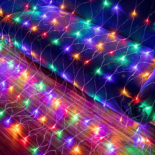 AWQ 200LED 9.8ftx6.6ft String Net Mesh Lights for Christmas Multicolor
