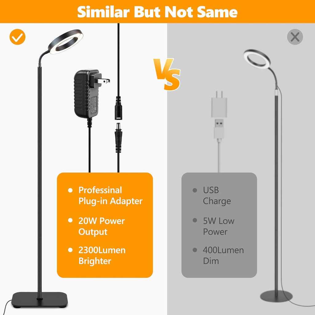 Plant Grow LED Light, 20W Growing Lights for Indoor Plants Full Spectrum | 3/9/12H Auto Cycle Timer, 10 Level Dimmable