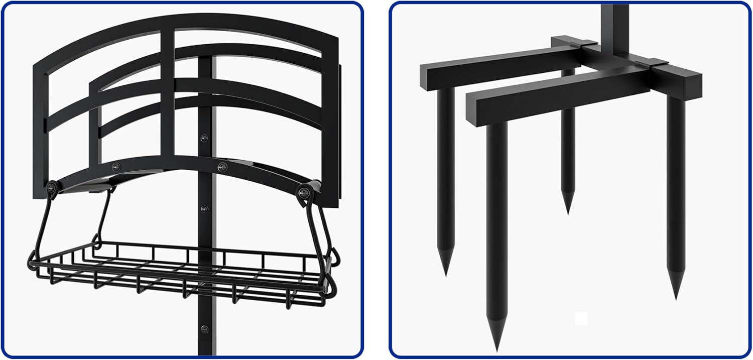 Fire Beauty Stainless Steel Garden Hose Holder for Yard Patio Garage | Stores messy garden hoses neatly outdoors.Sturdy
