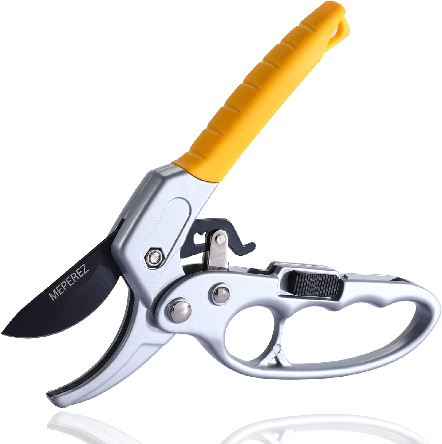 Premium Germany - Steel Pruning Shears, Work 3 Times Easier, Pruners Heady Duty, Sharp Garden Clippers Cuting Florist