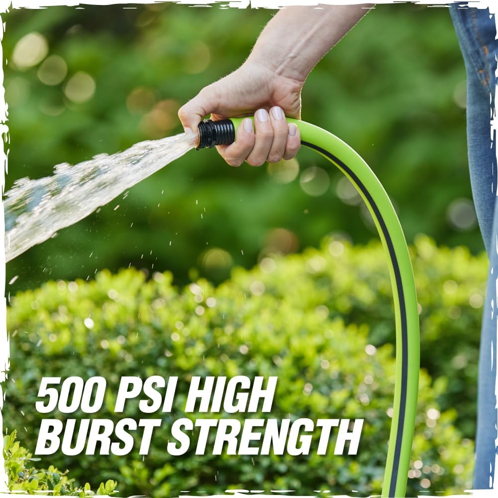 RUGGED RHINO Heavy Duty Garden Hose 100ft x 5/8in, Anti-Kink and Leakproof, Durable 4-Layer Construction, 500 PSI