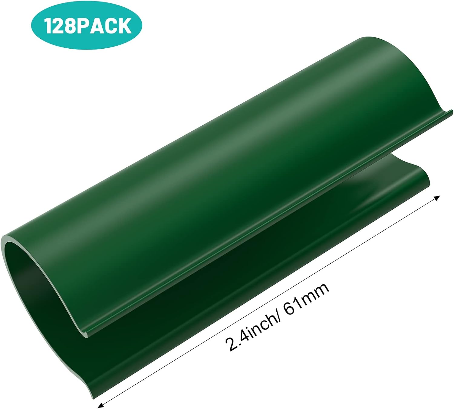 Jetec 128 Pieces PVC Pipe Clips Covers 2.4 Inches Long Greenhouse Clamps for Netting for Greenhouses Garden Shelters