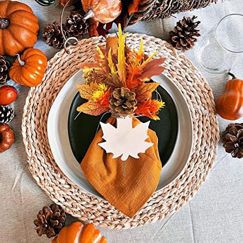12 Pcs Fall Floral Picks, 12” Autumn Pumpkin Berry Picks Maple Leaves Stems Artificial Fall Flower for Harvest Halloween Thanksgiving Christmas DIY Home Table Decor