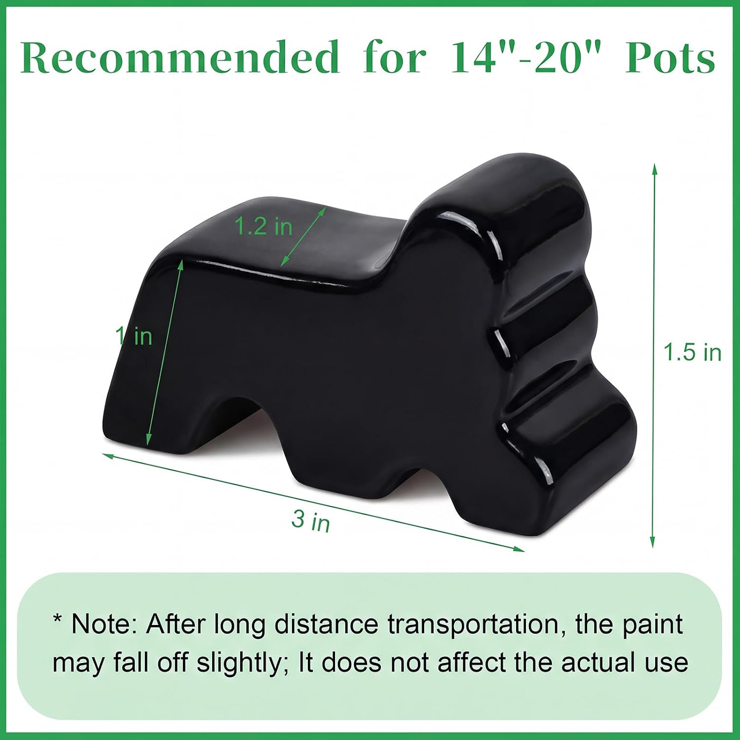 Kigeli 12 Pcs Resin Pot Feet for Outdoor Planters 3 Inch Long 1.5 Inch Tall Flower Handmade Elevator Plant Feet Frost
