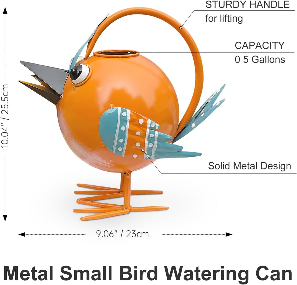Metal Cute Bird Watering Can,Watering Can Indoor/Outdoor Plants | Decorative & Functional 1.8 L/0.5 Gallon Water Pot