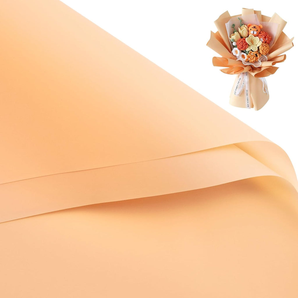 WRAPAHOLIC 20 Sheets Flower Wrapping Paper - 22.4 x 22.4 inch Pure Champagne Water-Resistant Floral Bouquet Wrapping Paper, Florist Supplies Packaging for Wedding Birthday Gift DIY
