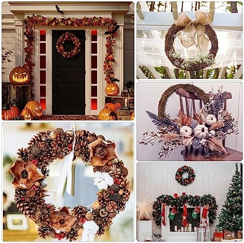 Natural Grapevine Wreath for Crafts - 14 Inch Round Rattan Twig Wreath Base - DIY Wreaths Making Supplies for Decor - 2 Pack