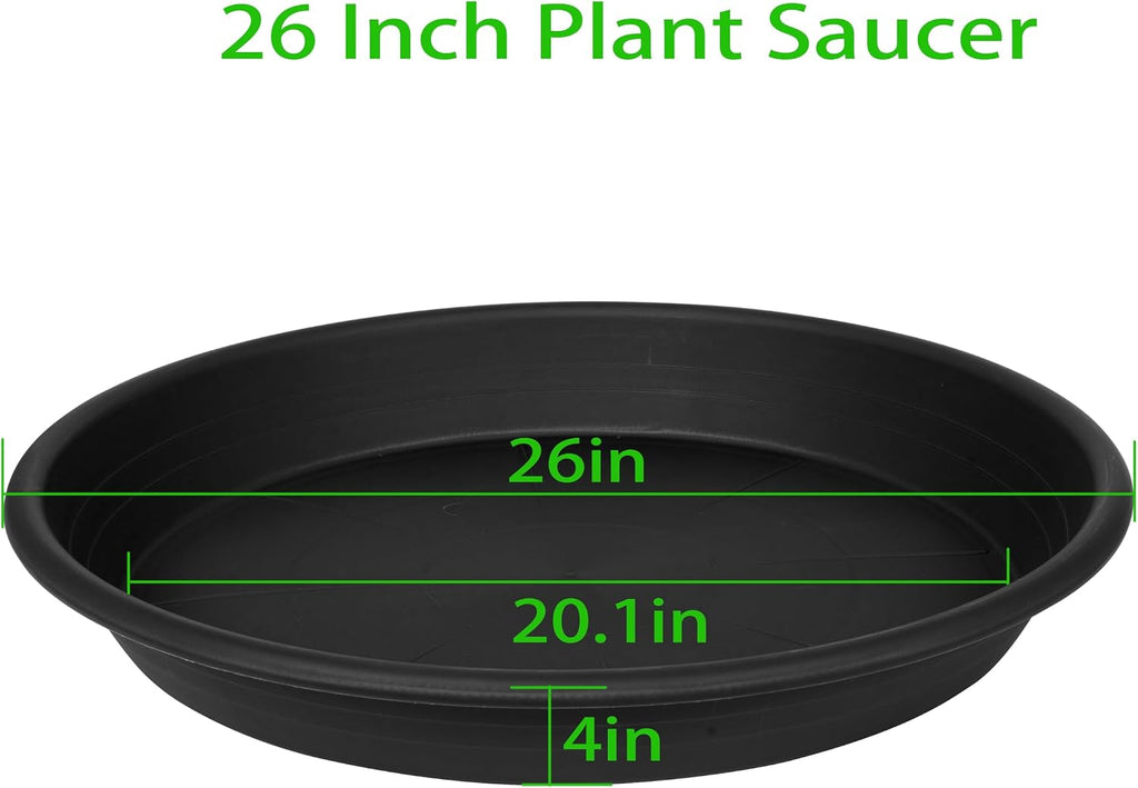 1 Pack of 26 inch Plant Saucer, Large Plant Tray, Heavy Sturdy Plant Drainage Tray for Indoors, Bird Bath Bowls, Sturdy