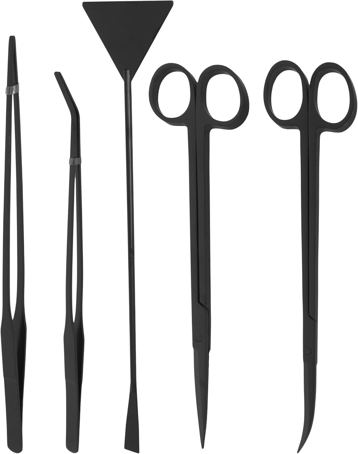 Mandala Crafts Black 12 Inch Aquascaping Tool Kit for Aquarium Terrariums | Rust Resistant Stainless Steel Spatula