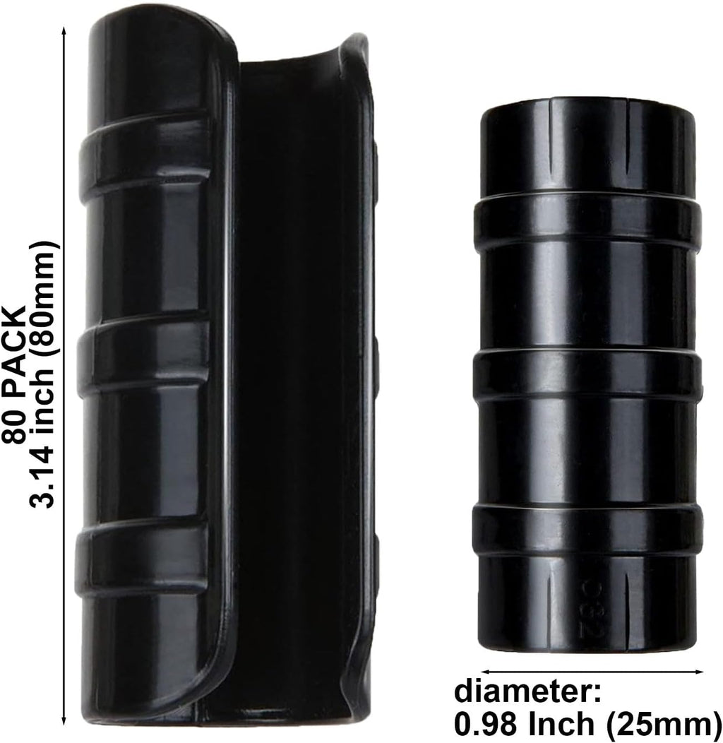 80PCS 3/4 inch Greenhouse Clips Black Greenhouse Clamps | Plastic Clamps Garden Buildings Tube Clips for PVC Pipe