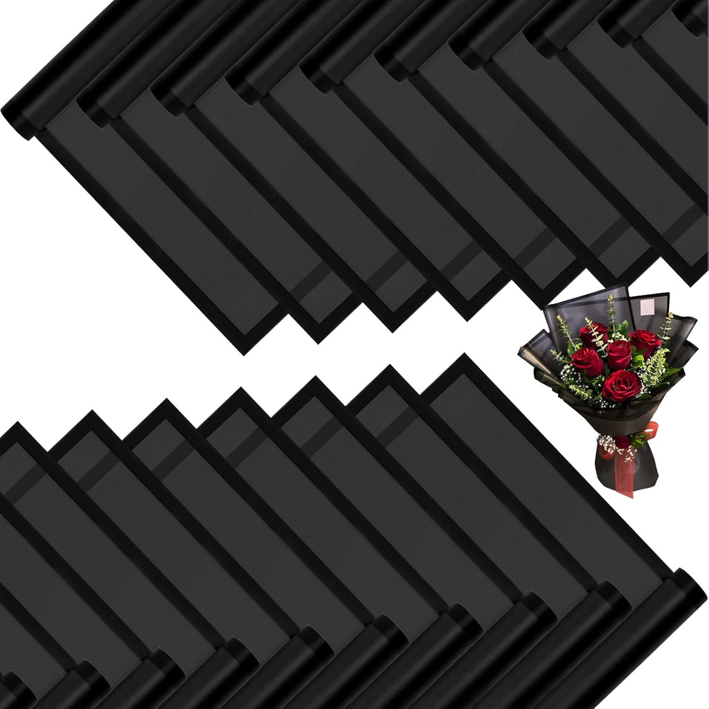DEWJDFSC 20 Sheets Flower Bouquet Wrapping Paper Floral Korean Black