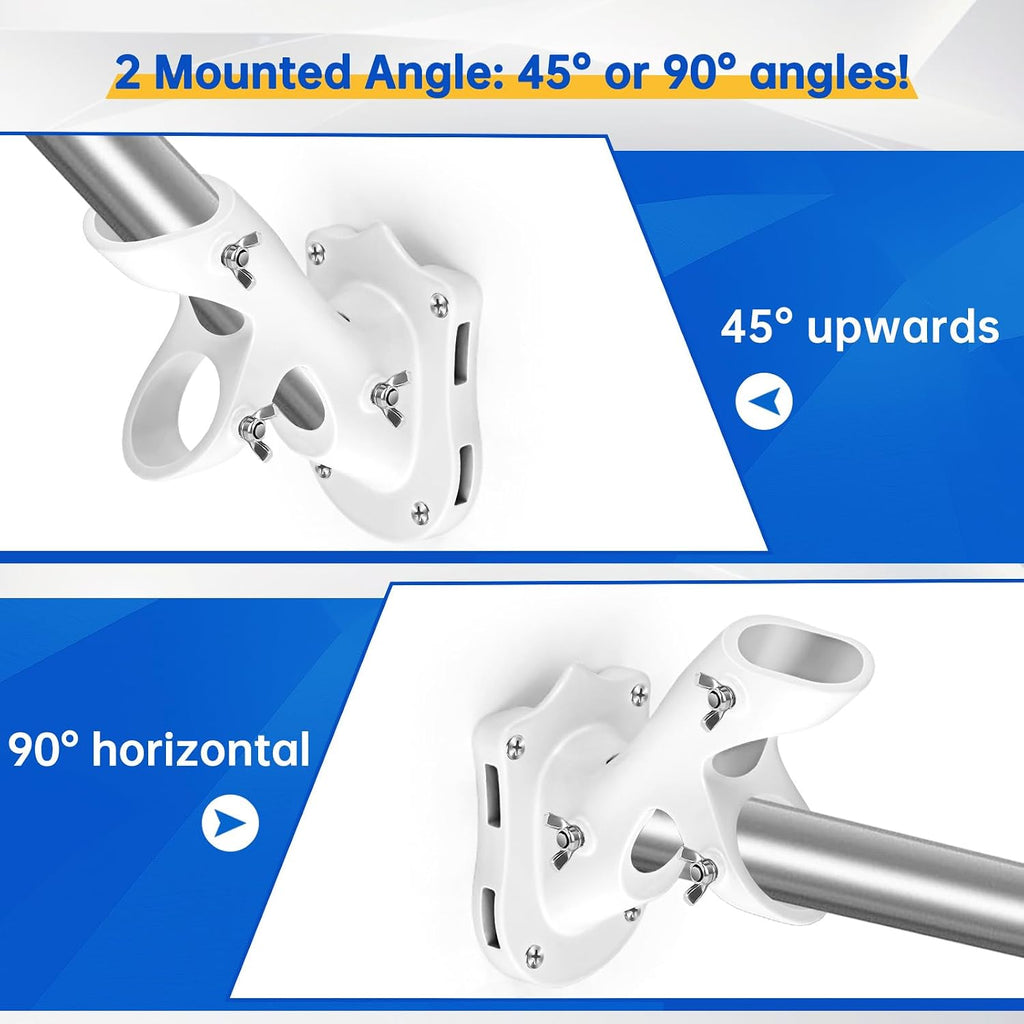 Anovo Flag Pole Kit- Upgraded Holder, Stainless Steel 7 FT Flag Poles with1 Inch Metal 360° Rotating Flag Pole Rings