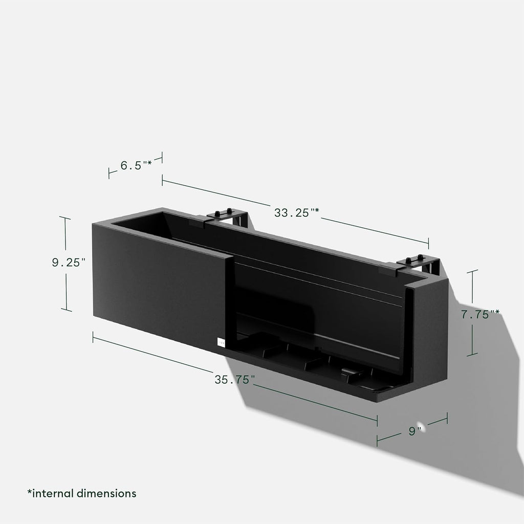 Veradek Block Series Railing Planter - Outdoor Window Box with Bracket | Made From Durable Plastic With Adjustable