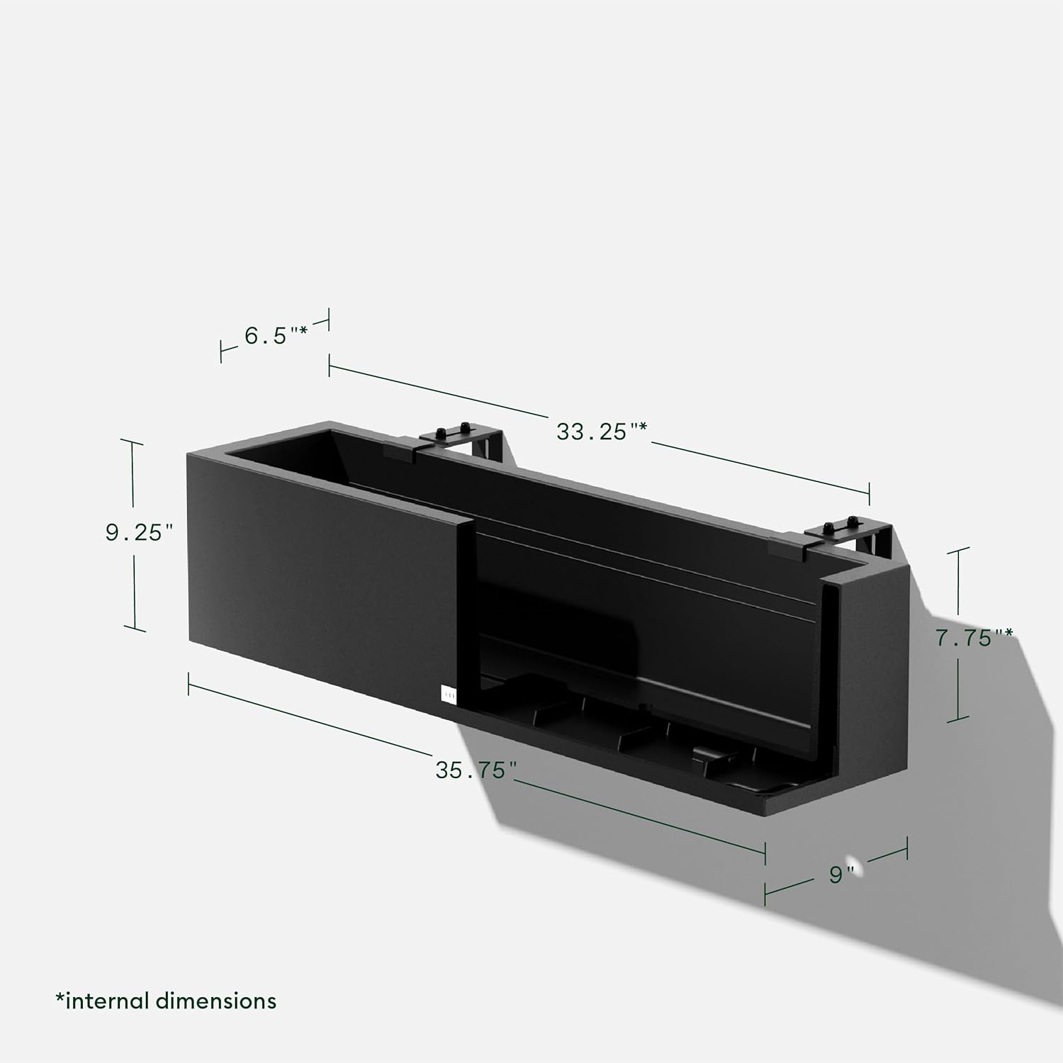 Veradek Block Series Railing Planter - Outdoor Window Box with Bracket | Made From Durable Plastic With Adjustable