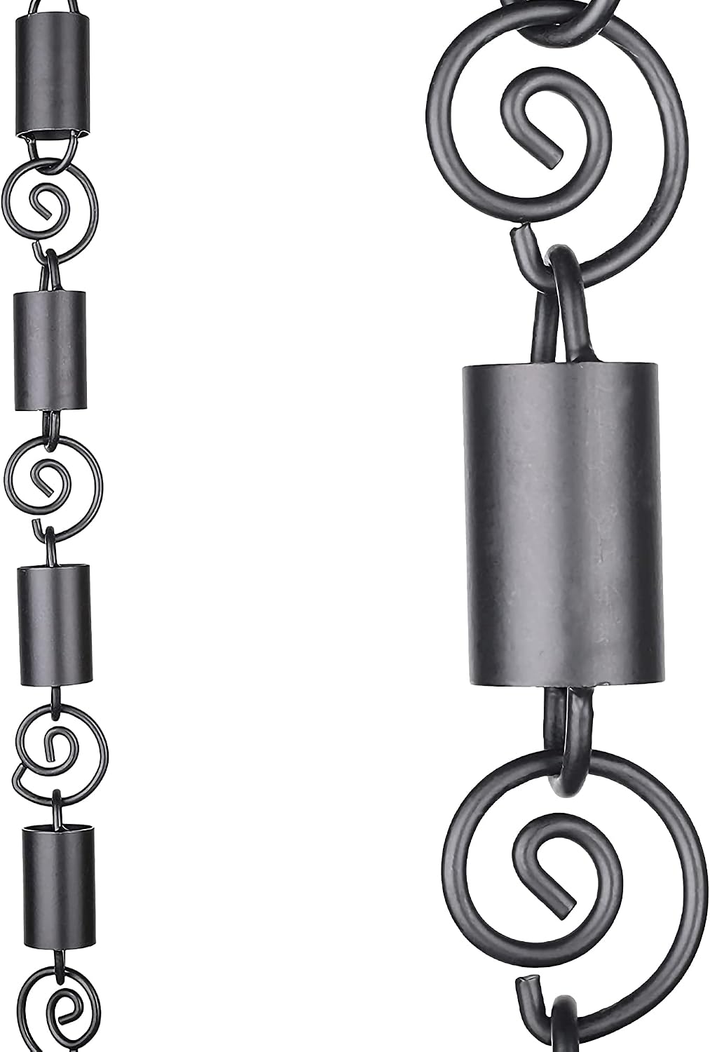 Spiral Rain Chains for Gutters 8.5ft Black