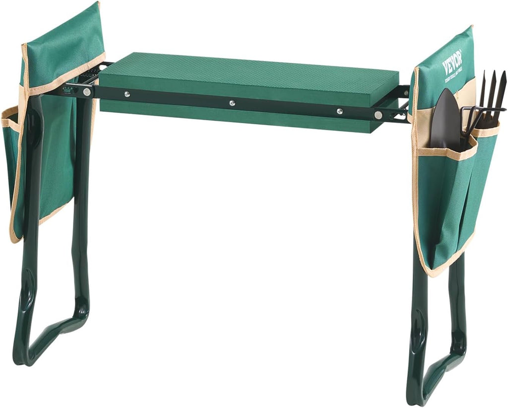 VEVOR Garden Kneeler and Seat Heavy Duty, Kneeling Bench for Gardening | Portable Garden Stool with Kneeling Pad and 2