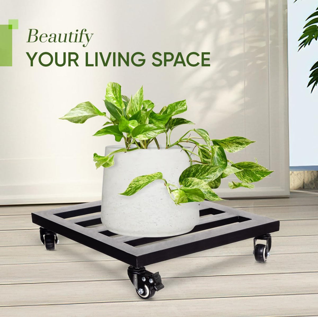 Upgraded apacity 385lbs, 14Inch Plant Caddy with Wheels Heavy Duty, Thicker Metal Plant Dolly, Plant Stand with Wheels