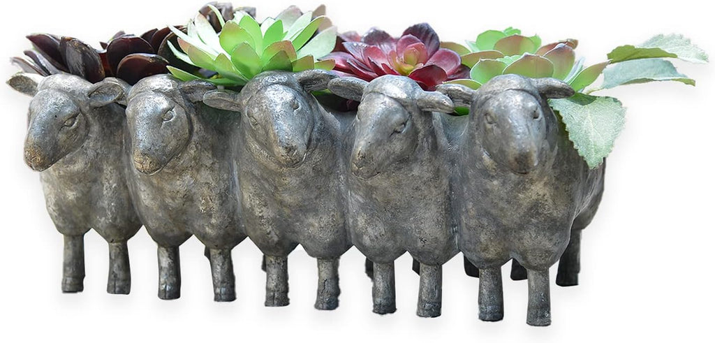 Newman House Studio Resin Sheep Planter Succulent Pot - Creative Animal Garden Pots for Home Garden Office Desktop