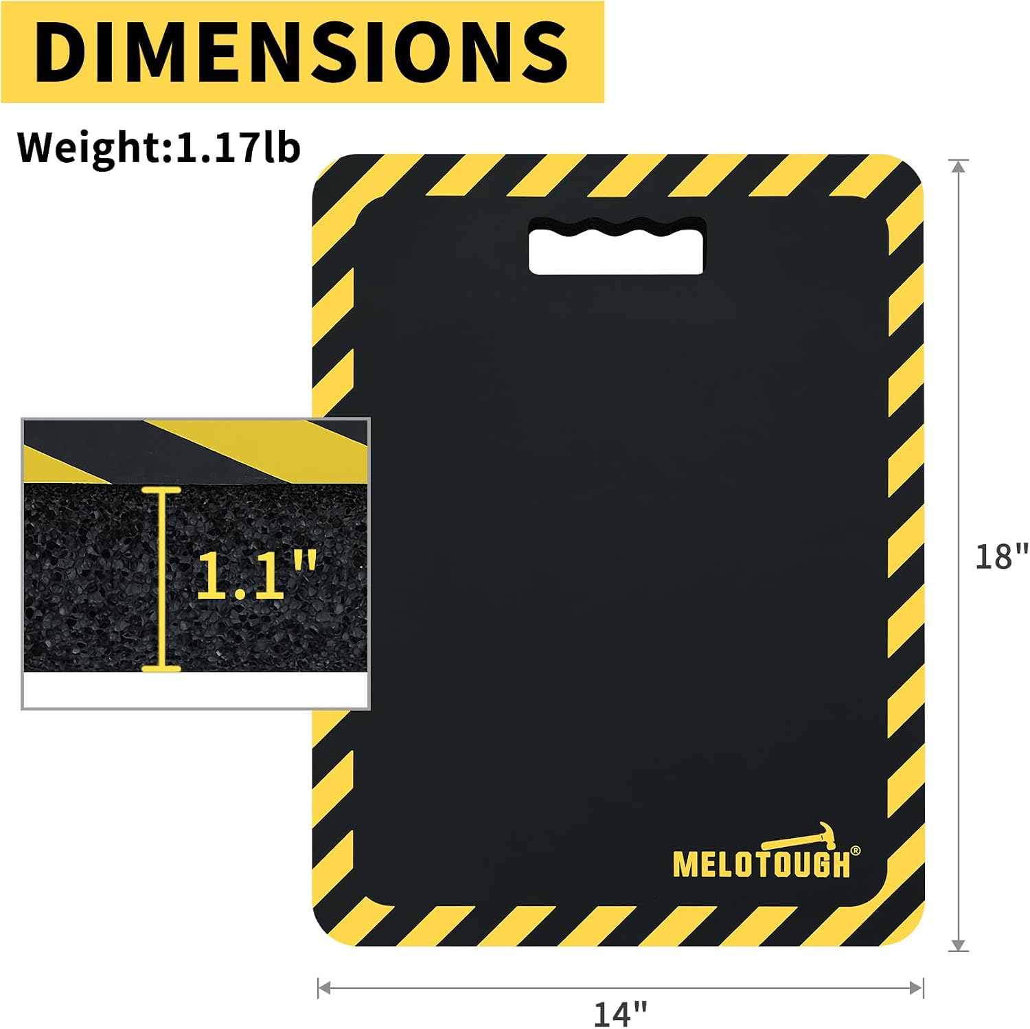 MELOTOUGH Kneeling Pads for Work, Soft & Thick Foam Kneeling pad for Gardening, Auto-Repair, Cleaning, Flooring, Water
