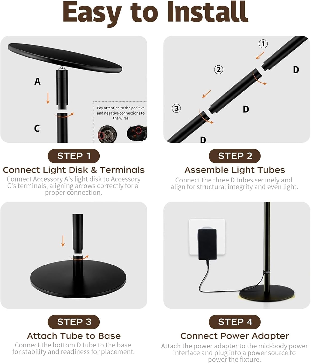 Grow Light for Indoor Plants 60W Full Spectrum LED, 85'' Adjustable Standing Plant Light, Tall Grow Light with Timer &