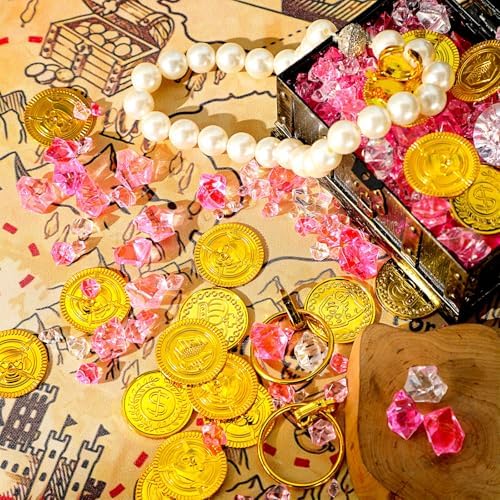 Syhood 570 Pcs Pink Acrylic Gems Plastic Crystals