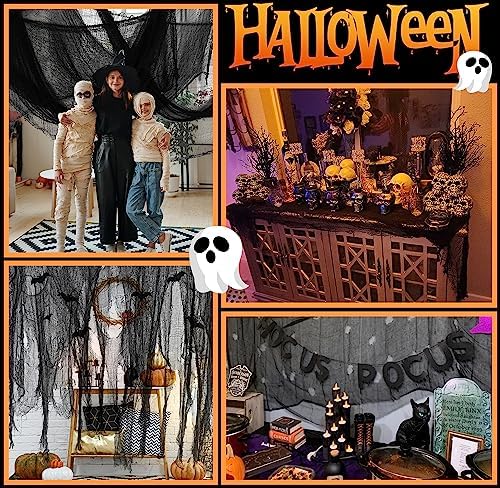 500 x 59 Inch Halloween Spooky Cloth, Black Halloween Scary Creepy Cloth