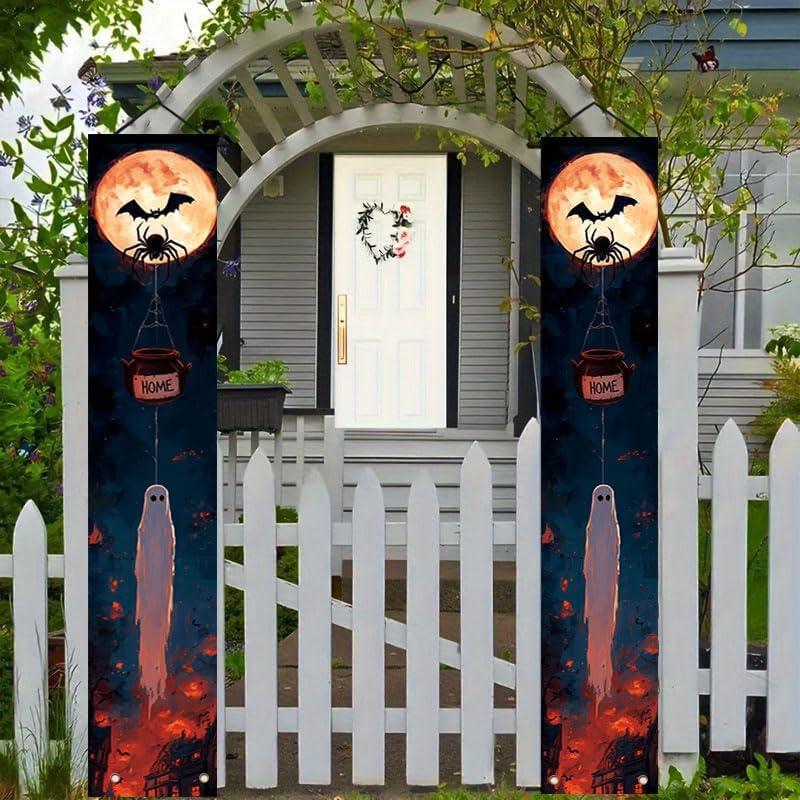 12x71 inch Halloween porch banner background cloth hanging decoration, suitable for birthday parties, indoor, outdoor, terrace and deck holiday celebrations