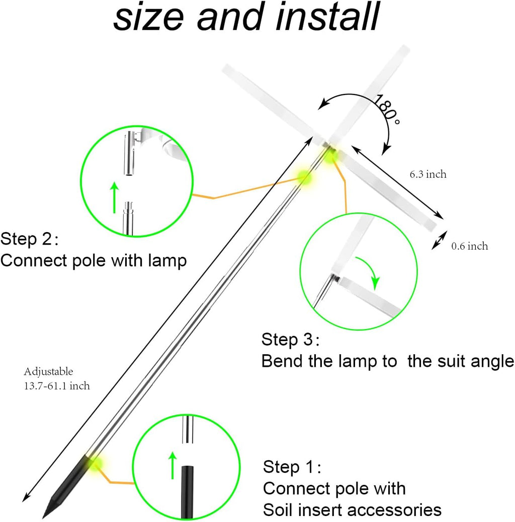 Plant Grow Light,yadoker LED Growing Light Full Spectrum for Indoor Plants,Height Adjustable, Automatic Timer, 5V Low