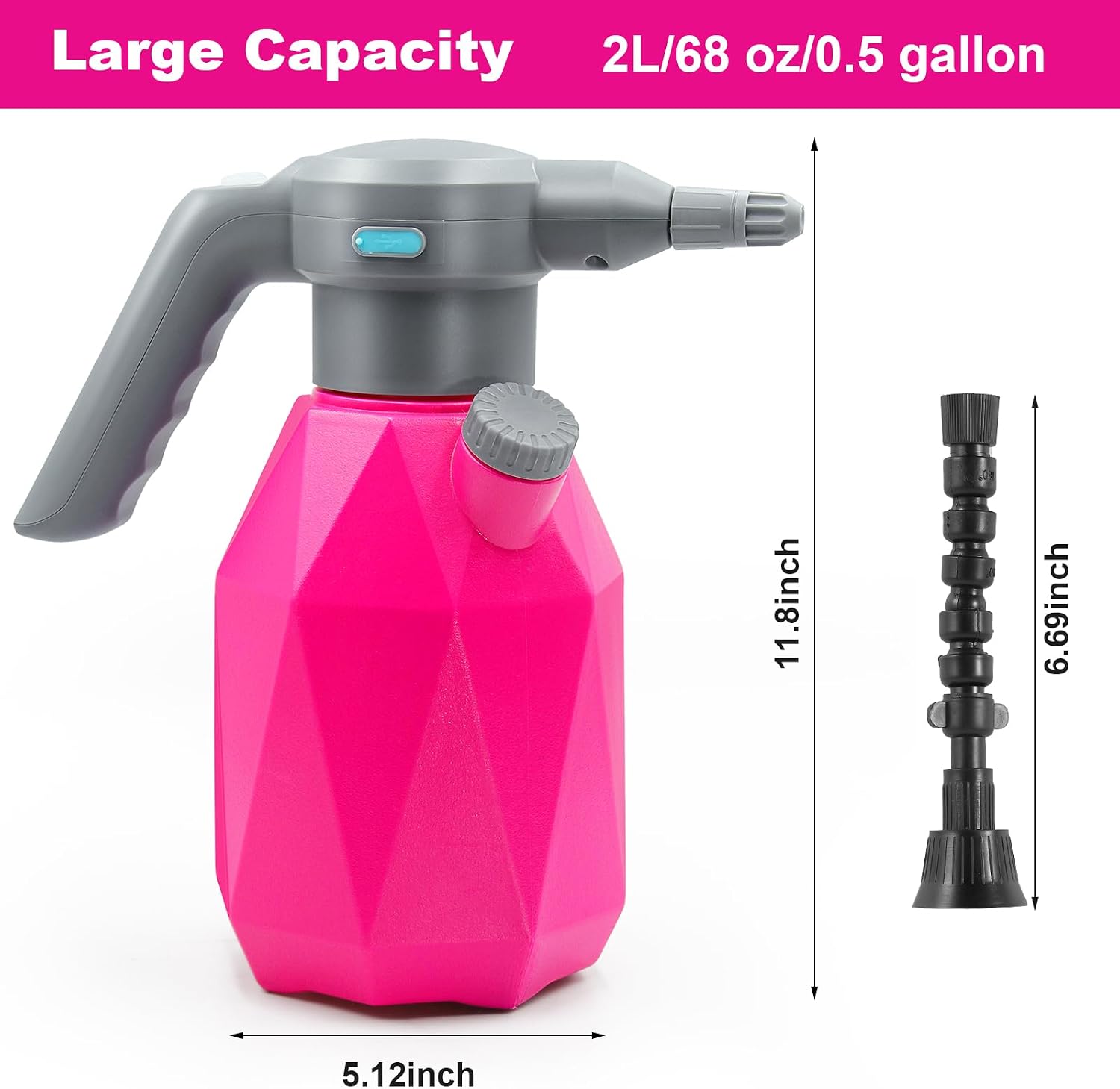 SideKing 0.5 Gallon Electric Spray Bottle Plant Mister for Indoor/Outdoor Plants, 2L Automatic Watering Can