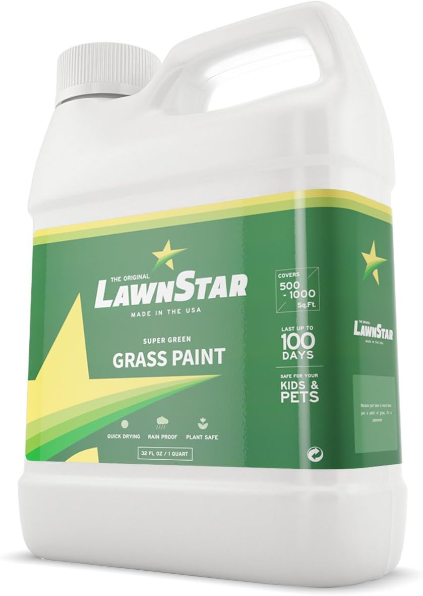 Grass Paint for Lawn, Ideal for Dormant, Patchy or Faded Gardens, 32oz | LawnStar Grass Paint, Covers 500-1,000 sq ft