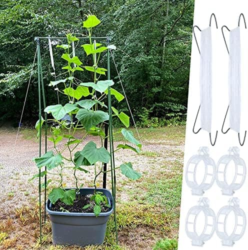 80Pcs Tomato Hooks with String, Support Hooks, Holder & Plant Support Clips with 33.3ft Twine to Prevent Pinching or