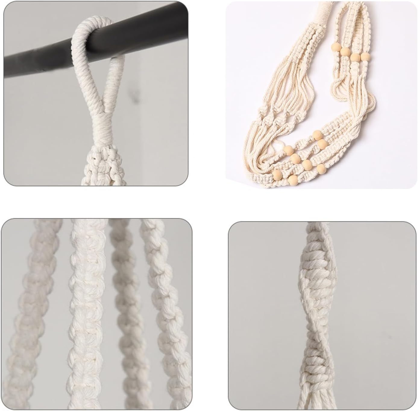 Hanging Planters with Macrame Plant Hangers for Indoor Outdoor Plants, 3 Set Hanging Baskets Flower Pots Holders