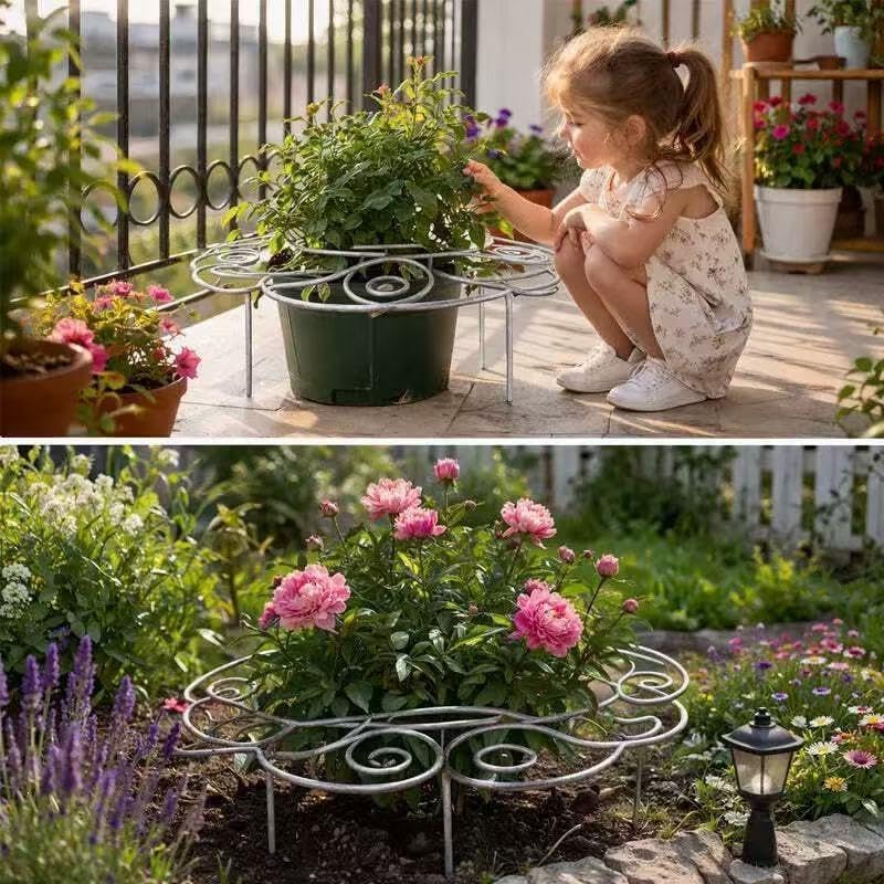 Metal Plant Support Ring, Garden Plants Support Stakes for Flowers Vegetables, Iron Plant Cage, Peony Cage Stand