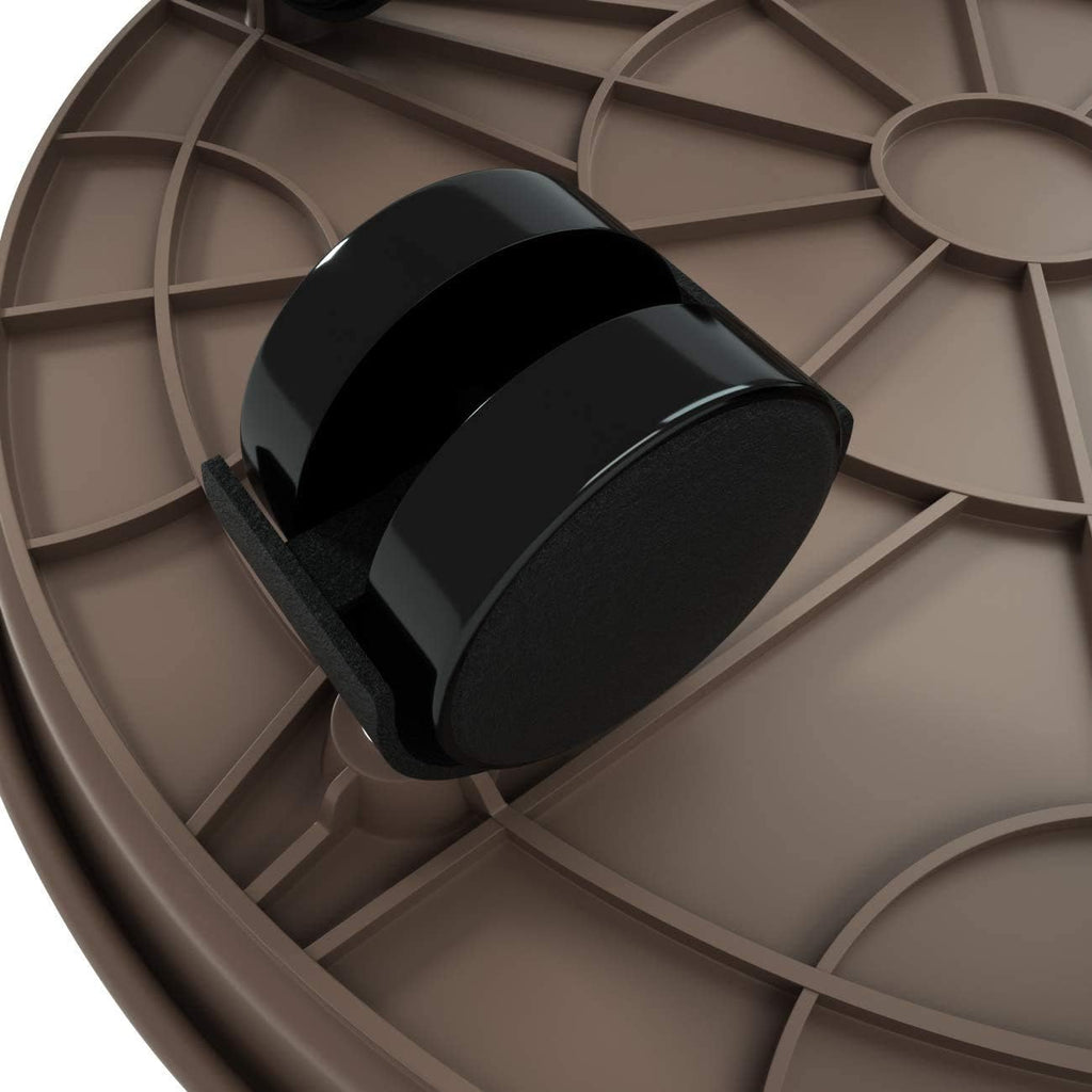 2 Pack 15.5" Brown Plant Caddy with Easy Moving Caster Wheels Round Movable Planter Dolly Trolley Tray Pallet Outdoor
