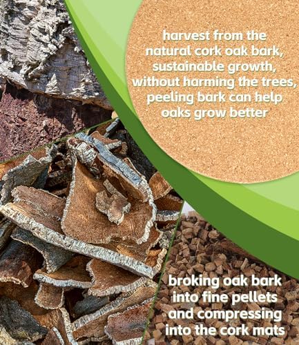 Cork Plant Coasters, Double Layers Cork Plant Mats, 12 Inch, 2 Pcs