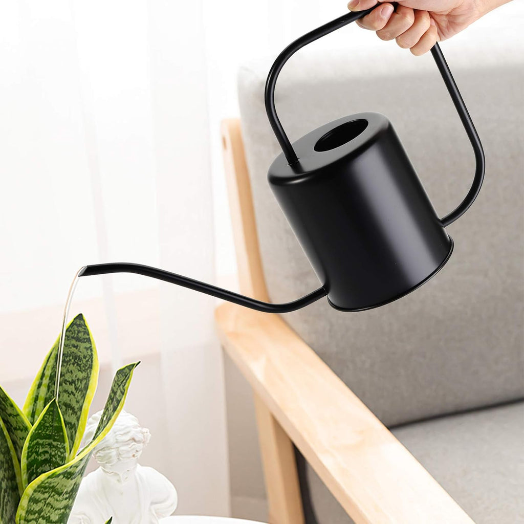 Fasmov 51 Oz Stainless Steel Watering Can Modern Style Watering Pot, Watering Can with Long Spout for Easy Pour, Water