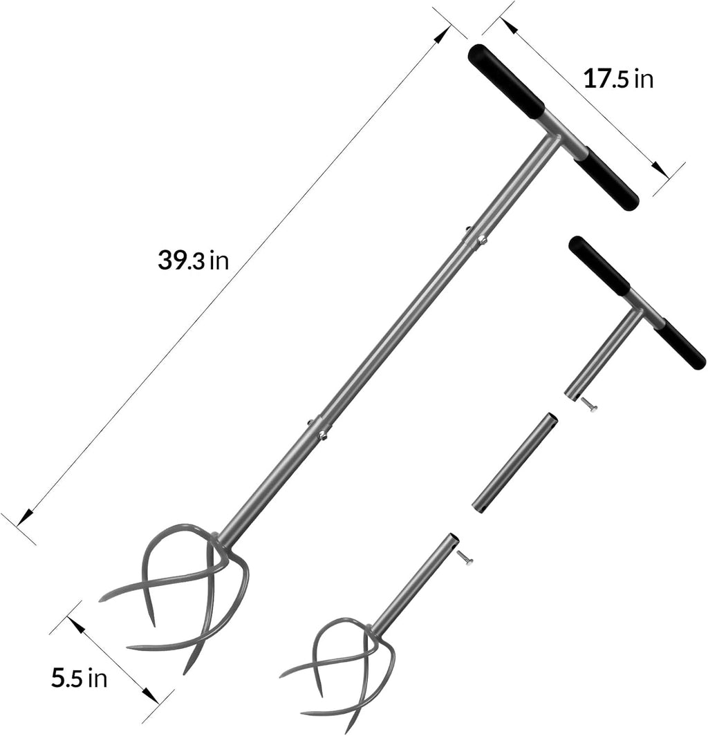 Walensee Twist Tiller with Large Steel Claw for Garden Soil Loosening | Manual Hand Tiller Cultivator, Large Steel