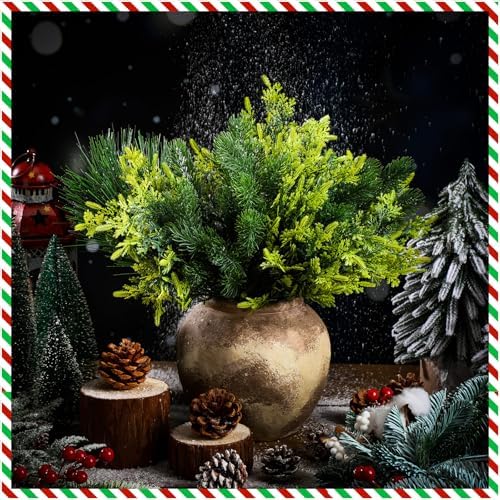 Suncalla 24 Pcs Artificial Christmas Flowers for Outdoors Winter, Classic