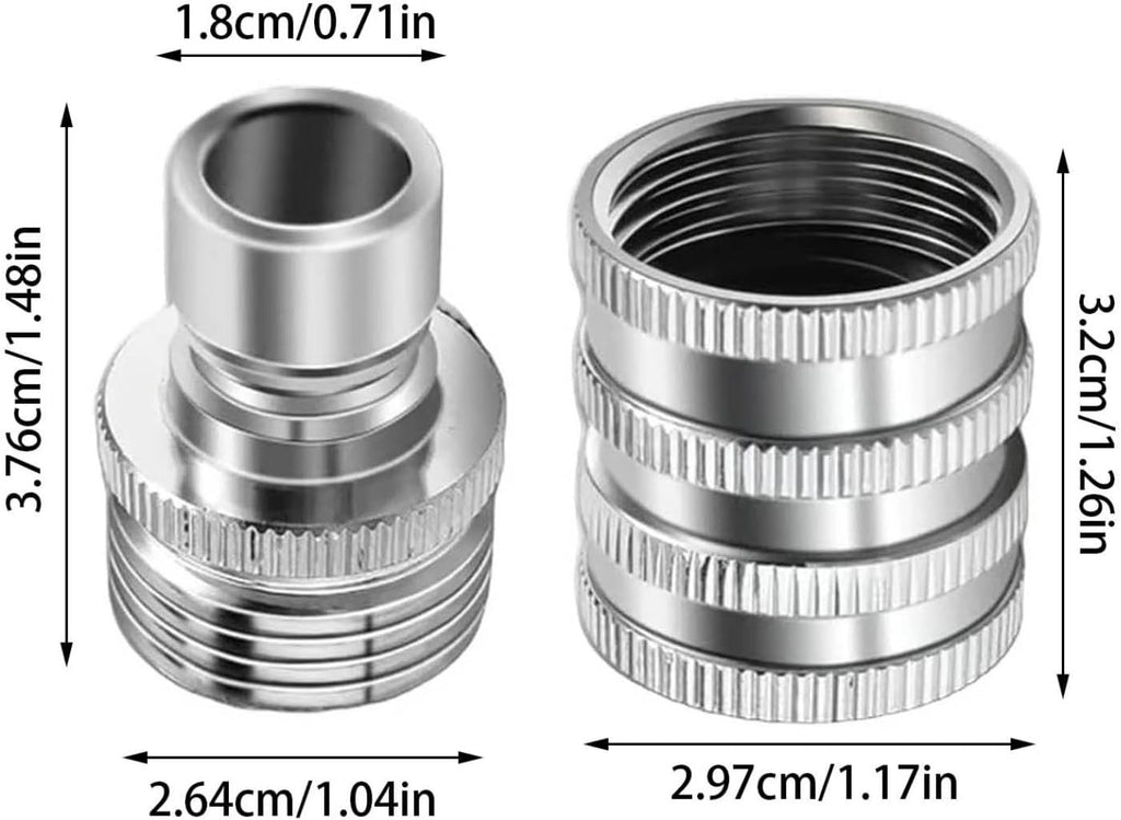 Stainless Steel Garden Hose Quick Connect Fittings Set, 3/4 Inch GHT Quick Release Hose Connector, Heavy-Duty Non-leak