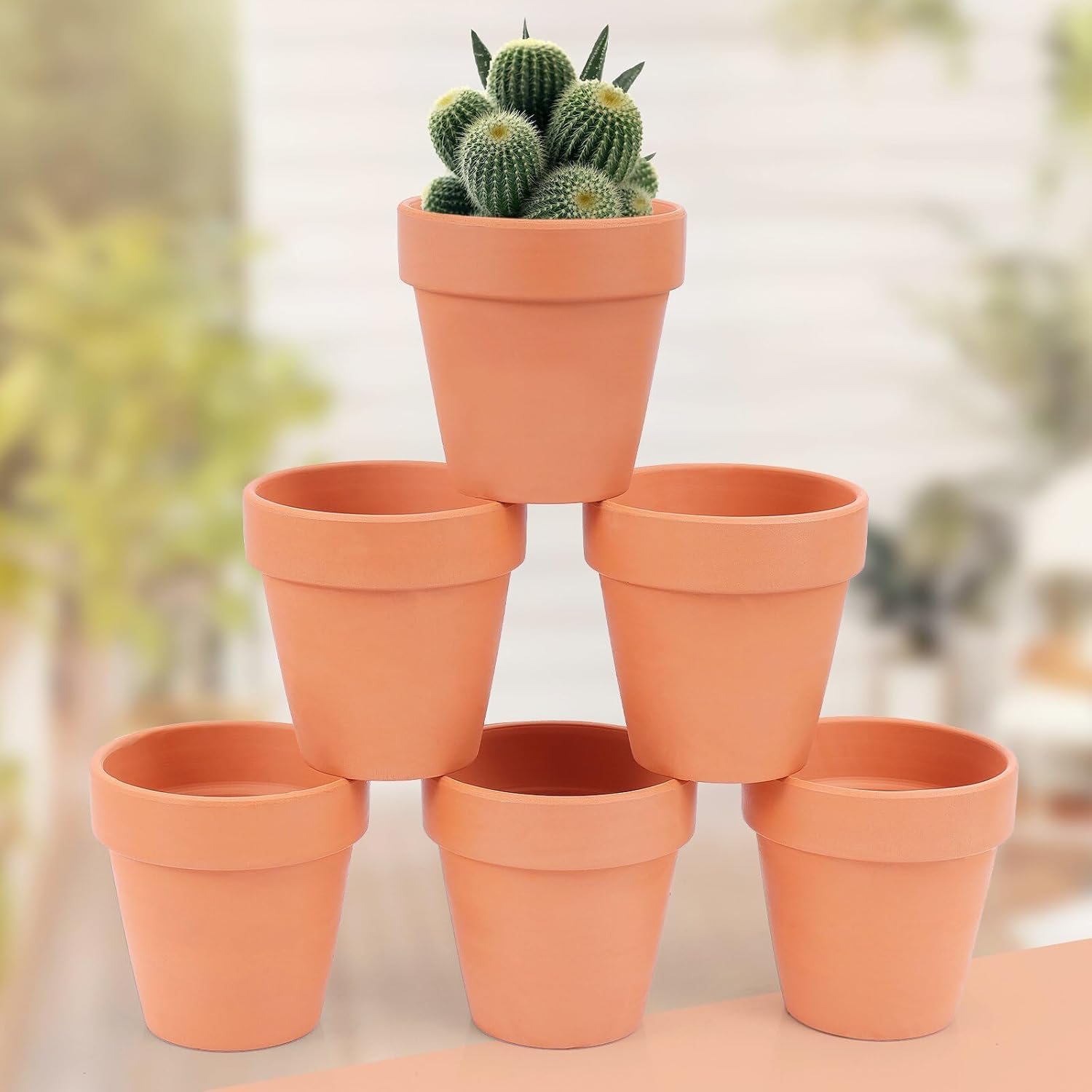 26 Pack Terra Cotta, 3inch Small Clay Flowerpots with Drainage Hole, Terracotta Pot for Indoor Outdoor Plant, Great for
