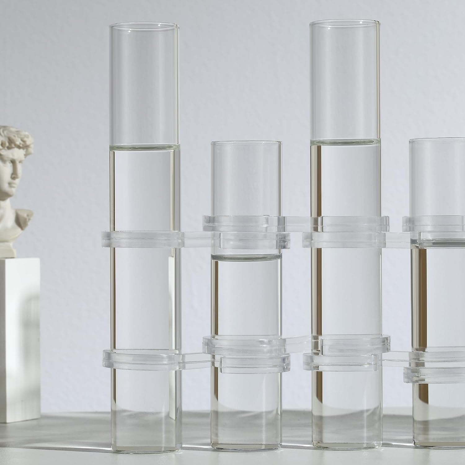 Hinged Flower Vase Different Heights Clear Cylinder Tiny Glass Foldable Vase Test Tube Propagation Station