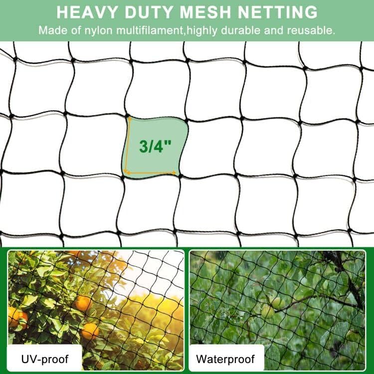 BSTPCOO Bird Netting for Chicken Coop 25'x25', Poultry Netting, 3/4" Mesh | Chicken Netting for Hawks, Aviary Net Deer