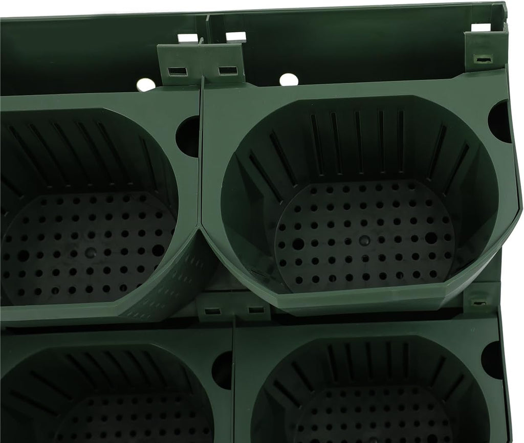 Wall Mounted Vertical Garden Planter with 36 Pots, 6 Row Vertical Stackable Hanging Planters, Indoor Outdoor Flower Pot