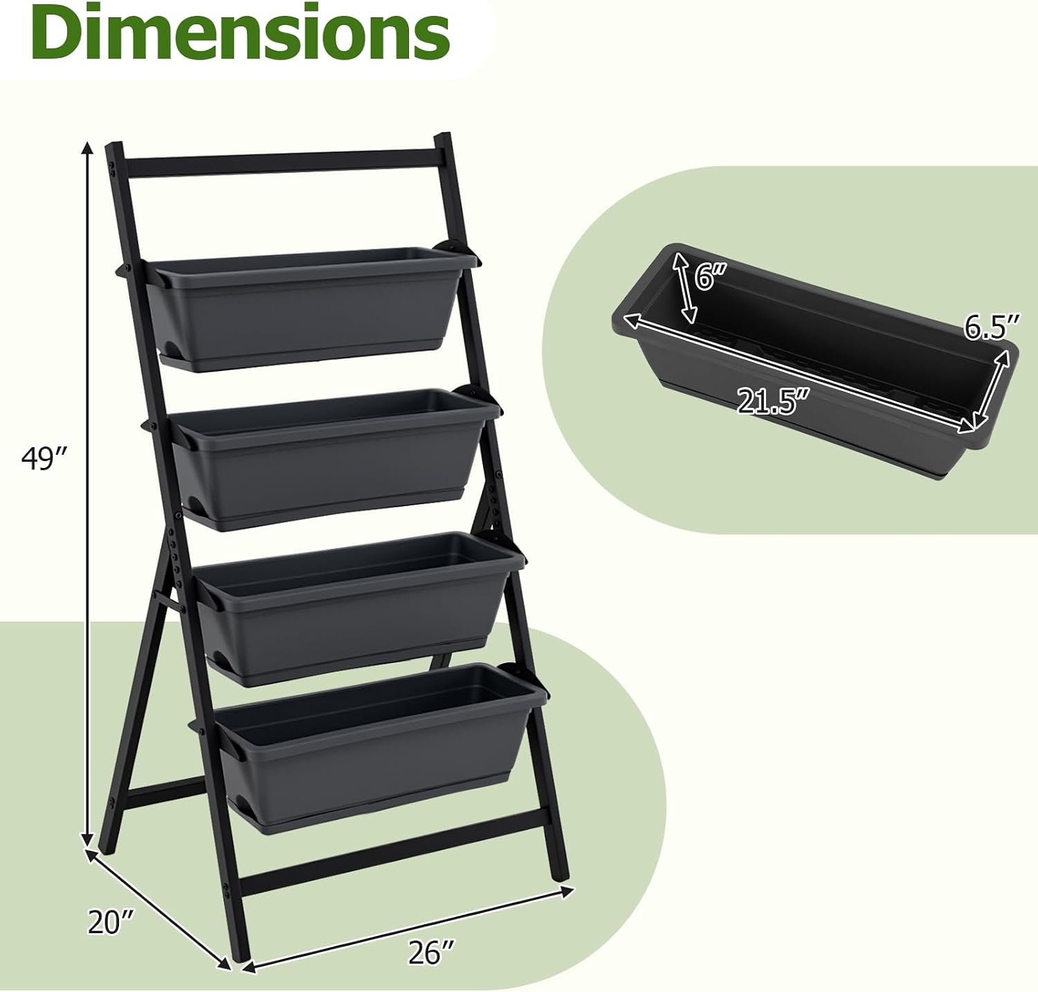 GIANTEX Vertical Raised Garden Bed, 4-Tier Vertical Garden Planters | 4 Container Boxes Drainage System Freestanding