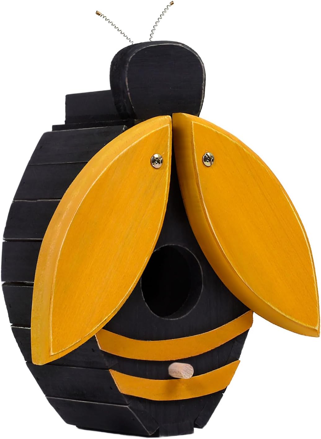 Bird Houses for Outside, Bee-Shaped Birdhouse Attracts Wild Birds (Bluebirds, Finches, Cardinals), Durable Wood Bird