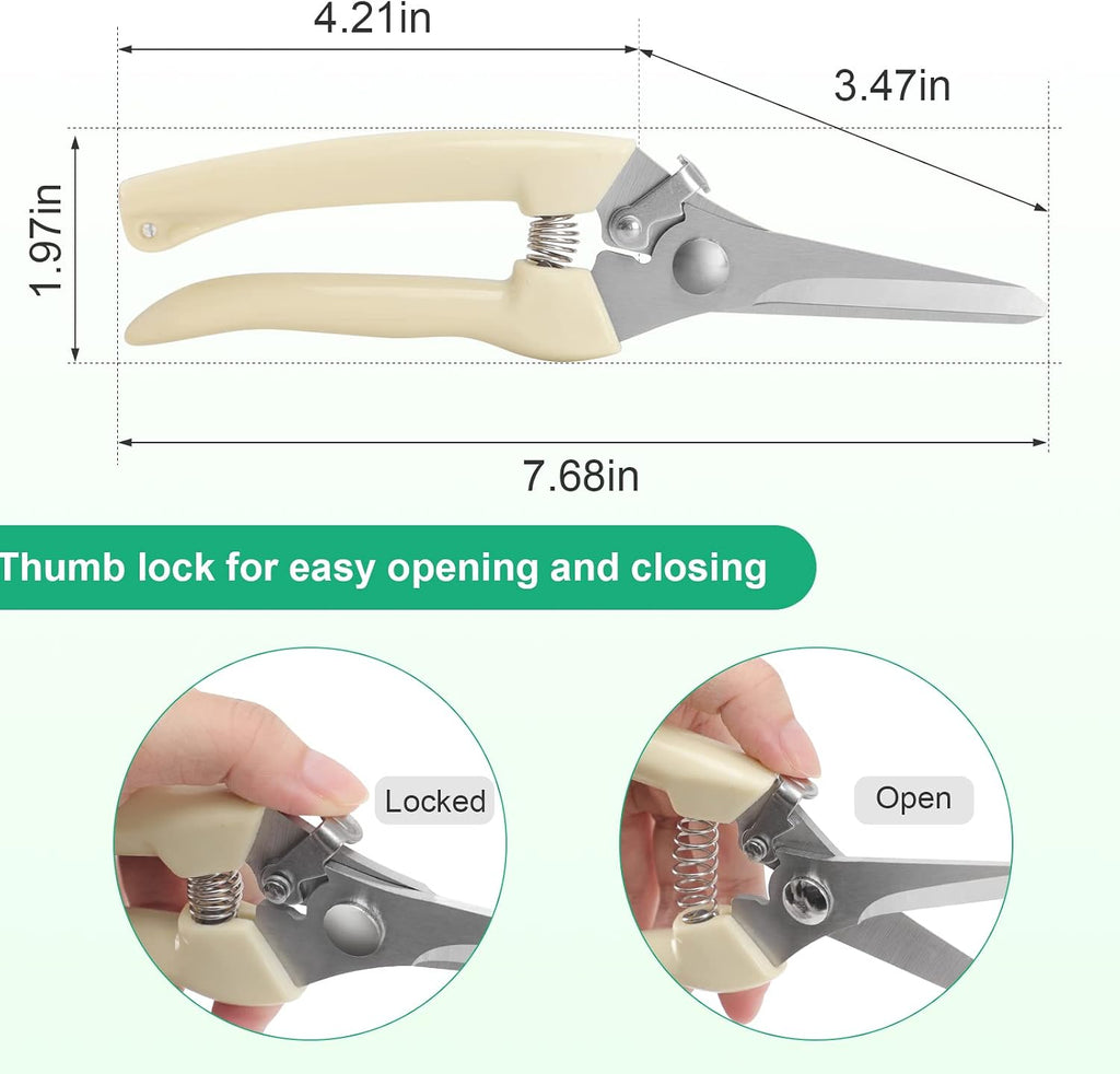 6PCS Premium garden shears, pruning scissors gardening tools, pruners for flower, bushes, rose and fruit tree, use for