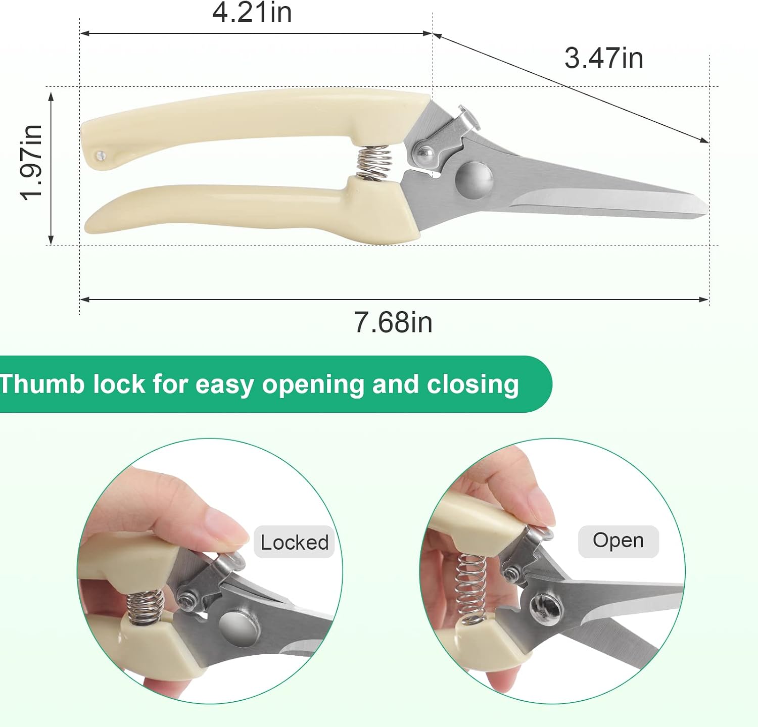 6PCS Premium garden shears, pruning scissors gardening tools, pruners for flower, bushes, rose and fruit tree, use for