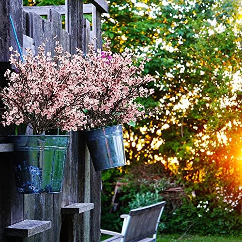 Uieke 15 Pcs Artificial Flowers Baby Breath Faux Artificial Gypsophila Bouquet Fake Silk Flowers Real Touch for Hotel Home Office Kitchen Bathroom Wedding Wall DIY Room Farmhouse Décor (Pink)
