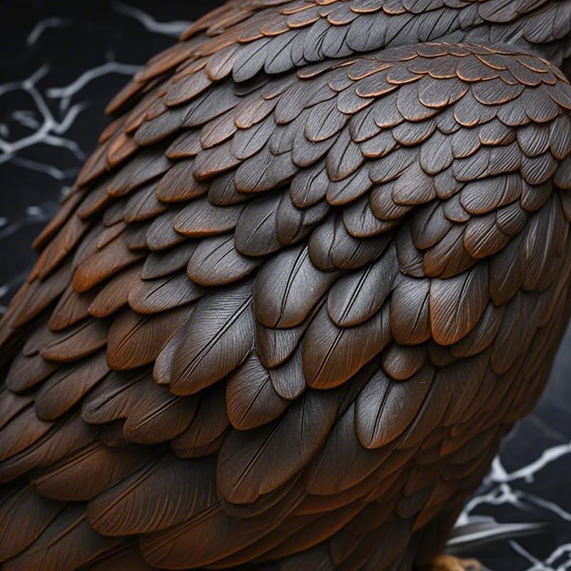 Bald Eagle Statue Outdoor - Large American Eagle Figurine for Garden 24.4"H | Majestic Realistic Hand-Painted Resin