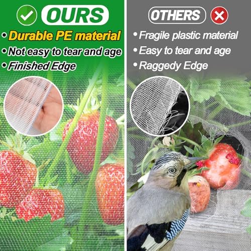 Alphatool 4x10ft Garden Netting, Ultra Fine Mesh Plant Covers